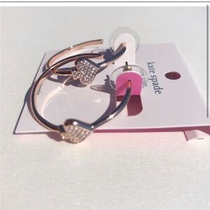 Kate Spade Everyday Spade Pave Hoops, Rose Gold NWT, Dust bag included